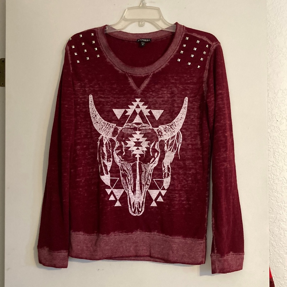 Studded graphic long sleeve